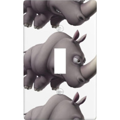 Wütende Nashorn-Druck-Grafik-Dekor-Wandplatten, einzelne Kipp-Lichtschalter-Abdeckung, Wandplattenabdeckung