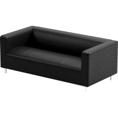 Sofa Pro The PU Leather Klippan Sofa Loveseat Cover Replacement is Custom Compatible for IKEA Klippan Sofa Loveseat Slipcover Durable Leather Black
