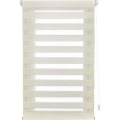 INTERBLIND EasyFix Roller Blind for Night and Day, Installation without Tools, Size 57 x 180 cm, No Drilling, Fabric Size 54 x 175 cm, for Night and Day Ecru