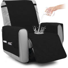 Niuoppy Waterproof Deck Chair Cover, Non Slip Recliner Chair Covers with Pockets, Elastic Band, Washable Slipcover for Recliner, Recliner Sofa Cover for Kids, Pets