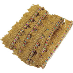 Gatuida Goldene Spitzenborte mit Pailletten Strapazierfähiges Spitzenband für DIY Basteln Festliche Kleidung Bouquet Geschenkverpackung und Heimdekoration
