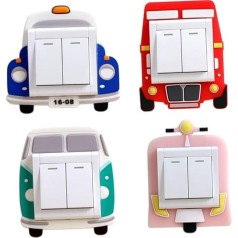 Hemobllo 4 Pieces Socket Cover Living Room Decor Cartoon Sticker Luminous Wall Car Decor Funny Sticker Lightweight Cover Cartoon Cover Simple Wall Sticker Protective Cover