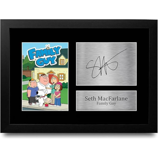 HWC Trading Seth Macfarlane A4 Framed Signed Printed Autographs Picture Print Photo Display Gift For Family Guy TV Show Fans