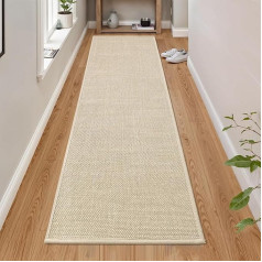 Cheerx Kitchen Runner, Non-Slip, Kitchen Rug Washable, Woven Rug Kitchen Absorbent, High-Quality Kitchen Mats, Hallway Rug Runner for Kitchen, Dining Room, Laundry Room (Beige, 43 x 180 cm)