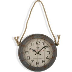 Versa Lamiako Decorative Wall Clock for Kitchen, Living Room, Dining Room or Bedroom, Measures 27.7 x 6.3 x 27.7 cm (H x L x W), Metal and Glass, Colour: Grey and Beige