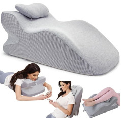 Duscdesp Wedge Cushion for Bed and Sofa, Memory Foam Reading Cushion, Ergonomic Back Cushion for Back, Neck, Legs, Reflux Pillow, Leg Cushion with Washable Cover for Bed, Sofa, Sitting, Sleeping,