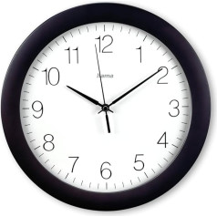 Hama Tenerife Radio Wall Clock (DCF Radio-Controlled Clock, Diameter 30 cm, Extra Large Time Display, Analogue Wall Clock, with Hour, Minute and Second Hands, Glass Cover, Includes Battery) Black