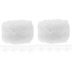 NUOBESTY 2rollen Lace Trim Rüschenband Yards Dekorative Spitzenborte Für Hochzeitskleidung Handwerk Nähzubehör Verzierung Für Kleider Und Accessoires