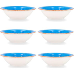 Quid Set of 6 Ceramic Stoneware Soup Bowls | Blue Soup Plates 18 cm Estandar