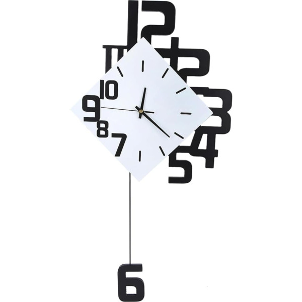 Qiilu Nordic Wrought Iron Wall Clock Hanging Wall Clock Living Room Bar Clock for Pendulum Hangg Wall Clocks Living Room Funtabee Wall Wall Large