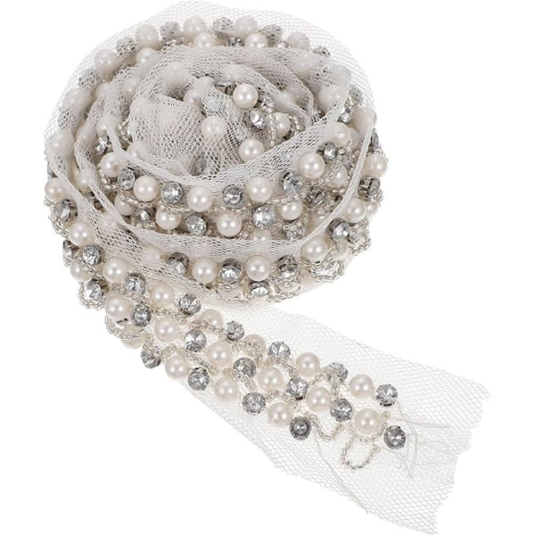 ARTIBETTER Spitzenband Dekorativer Spitzenbesatz Multifunktionales Perlenband Zartes Strassband Kleidungsaccessoire Für Diy-projekte Und Individuelle Verzierungen