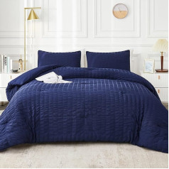 AveLom Navy Seersucker Twin/Twin XL Comforter Set (68