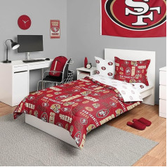 FOCO SAN Francisco 49ERS Bedding Set (Duvet, Top, Flat Sheet and 2 Pillowcases) - Double