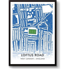 GroundDesigns QPR Queen Park Rangers Football Gift Lofus Street Stadium Art Print QPR