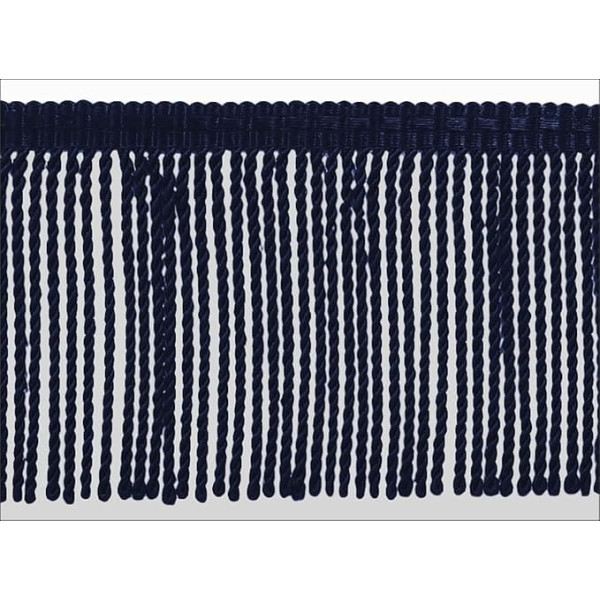 DecoPro Dark Blue Thin 76mm Deep Blue Fringe Strip - 61m Long - Dark Blue - BFTC3