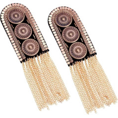 GALPADA Pack of 2 Metal Shoulder Epaulets with Tassels Piece Costume Uniform Accessories Durable Fashionable Embellishments for Men Military Party Outfits