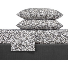 Betsey Johnson - Queen Size Bed Sheet, Luxury Satin Bedding Set, Smooth and Silky Home Decoration (Leopard, 4 Pieces, Queen)