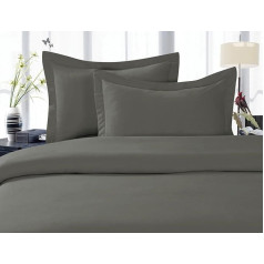 Celine LinenBest, Softest, Coziest Duvet Cover Ever! 1500 Thread Count Egyptian Quality Luxury Super Soft WRINKLE FREE 3-Piece Duvet Cover Set, Full/Queen, Gray