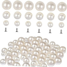 TEHAUX Pearl Rivets Faux Pearl Rivets for DIY Projects 6 / Ideal for Fabrics Hats Shoes Bags and Bridal Veils Creative Craft Accessories
