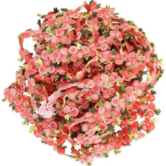 Veemoon Bestickte Wasserlösliche Spitzenborte Yards Dekorative Fransen für DIY Kleidungsstücke Kleidung Verzierung Haaraccessoires Festliche Dekoration Blutroter Farbton