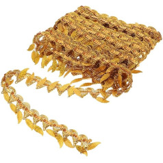 SHINEOFI Blatt Paillettenspitze Große Tragetasche Haarband Bestickte Spitzen Jute Zopf Blumen Blätter Ranken Spitzenbesatz Strasssteine Spitzenvorhänge Funkelnde Pailletten