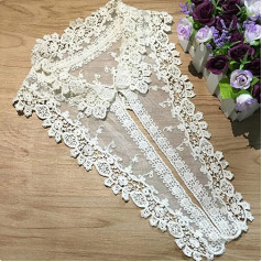 Floral Lace Neckline, Collar Lace, 2 Pieces White Lace Appliques, Embellishments, Neckline, Collar, Fake Collar, Clothing, Lace Fabric, Embroidery Applique Patches