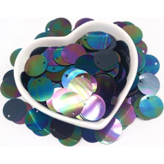 Trimm für Nähen, 50 g DIY-Pailletten, AB, schwarz, lose Pailletten, flache Tasse, runde Pailletten for Hochzeit, Basteln, Kleidungsstück, Scrapbooking, Zubehör (Color : 10.19in 10g fr, Size : 50g)