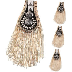 EXCEART 4 Stück Teiliges Goldfarbene Schulter Quasten Epauletten aus Langlebigem Metall Einfach Anzubringen Punk Schulterpaspel für Damenjacken und Kostümdekoration