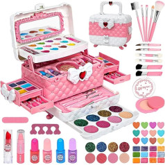 Make-Up Case for Girls 55 Pieces Washable Children's Make-Up Set Gift 3 4 5 6 7 8 9 10 Years