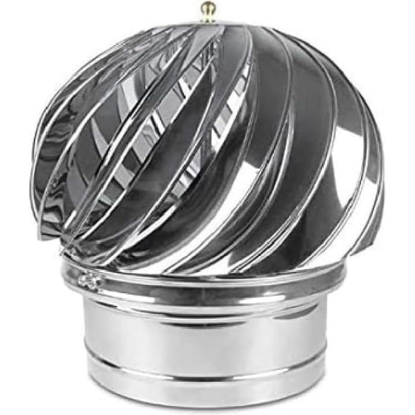 Chimney Attachment Stainless Steel Rotating Ball Attachment Ventilation Attachment Chimney Hood Chimney Cover Chimney Fan (120 mm)