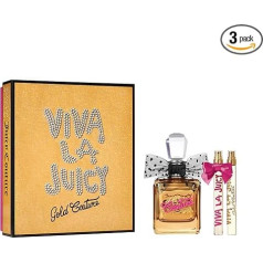 Juicy Couture - Viva La Juicy Gold Couture 3 Piece Set, Floral Gourmand Amber Fragrance, Wild Berries, Jasmine Sambac & Vanilla Cream, Decadent, Enjoyable & Seductive Eau de Parfum for Women