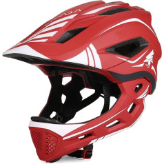 Kavolet Children's Bicycle Helmet, Integrated Children's Fullface Helmet with Removable Chin Guard, Downhill Helmet for Cycling, Skateboarding, Roller Skating, Scooter (Unisex 52-58 cm)