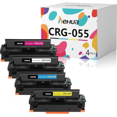 hehua CRG-055 Toner Compatible with Canon 055 055H CRG055K i-SENSYS LBP663Cdw MF742Cdw MF744Cdw LBP664Cx MF741Cdw MF743Cdw MF745Cdw MF746Cx LBP660C MF745Cdw 0C ( black, Cyan, Magenta, Yellow, Pack of