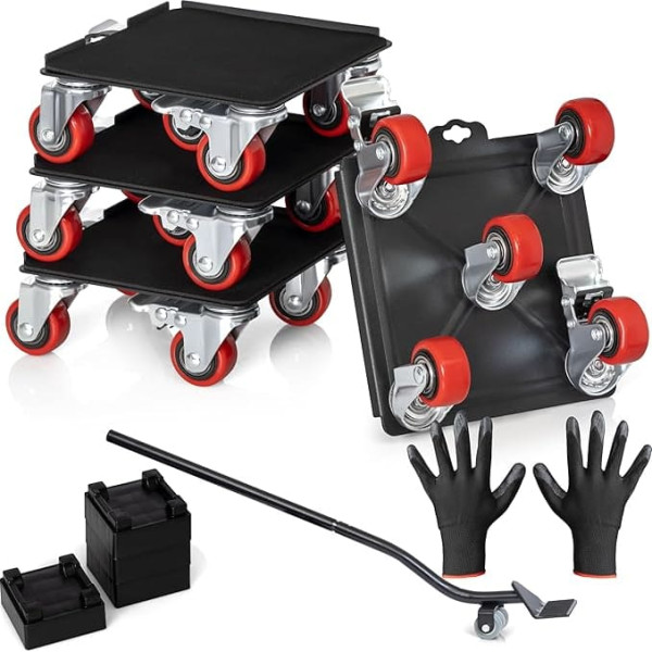 Heavy Duty Furniture Movers with Casters, Heavy Duty Furniture Cart for Piano, Billiard Table, Safe Moving Equipment, Double Bearings and Locks, 360° Swivel Casters, Load Capacity 2000 lbs, (2.5 x 2.5