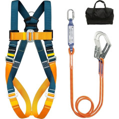 5 Punkte sicherungsgurt Kit mit 1,8M Lanyards Verstellbarer Anti Fall Vollkörper sicherungsgurt für Brandschutz Expansion Training Hochhöhenbetrieb Klettern Mehrzweck CE zertifiziert
