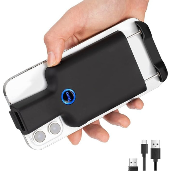 Tera Barcode Scanner Portable Rear Clip Wireless with Bluetooth 1D 2D QR Barcode Reader with Image Scan for Smartphone, Compatible with Android and iOS, Model 0012