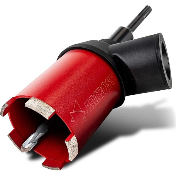 Diamond Socket Countersink Diameter 82 mm / M16 / DEX System / 90 mm Usable Length Including Suction Including SDS Plus Shank and Drill - Anvil Red Force Premium for Masonry, Bricks, Plaster, Abrasive