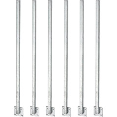 Alberts Set of 6 Universal Posts | Welded Directly Against Plate | Screw-On | Length 1150 mm | Posts 30 x 30 mm
