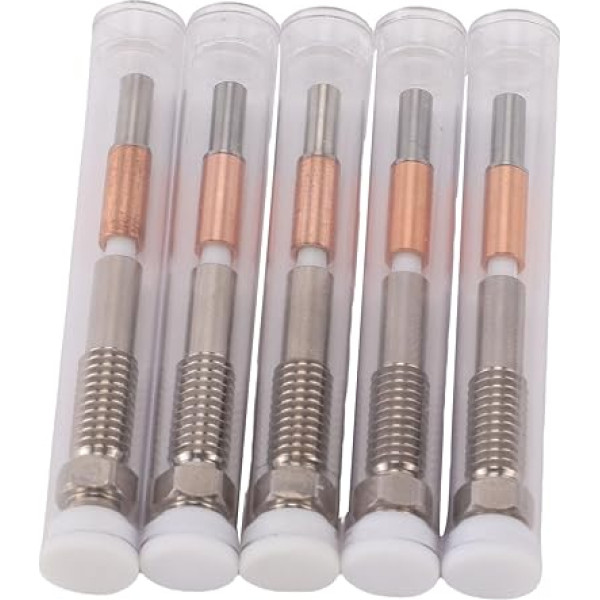 SEAFRONT Pack of 5 3D Printer Nozzles Bi-Metal Extruder Nozzles Integrated Ceramic Insulation Material for QIDI Plus 4 with 0.4 mm 0.2 mm 0.6 mm 0.8 mm