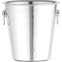 HENDI BarUp Champagne Cooler, with Ring Handles, Ice Bucket for Bottles, Bottle Cooler, Champagne Cooler, Wine Cooler, 3.3 L, Diameter 220 x (H) 190 mm, Stainless Steel, Silver (Pack of 10)