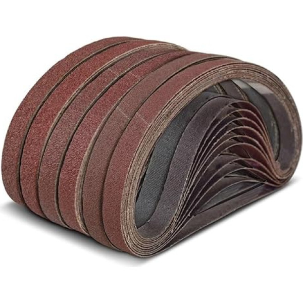 Schleifbänder, 50 Stück, Aluminiumoxid, gemischte Beladung, 457 x 13 mm, Körnung 60/320/600 (320, 400, 600, 800, 1000)(40 80 120 180 240)