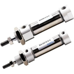 1 x MA 32 mm Flachendzylinderhub, 25, 50, 100, 125, 150, 200 mm, Edelstahl, doppeltwirkend, Mini-Luft (Hub 100 mm)