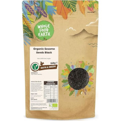 Wholefood Earth Organic Black Sesame Seeds 250 g Raw GMO Free Vegan Certified Organic