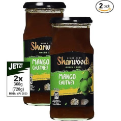 Sharwood's Mango Chutney Green Label 2 x 360 g (720 g) - Authentic Indian Chutney