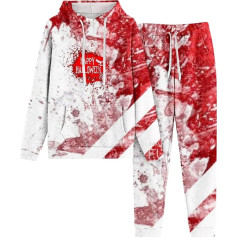 Eauptffy Women's Leisure Suit Set, Hooded Top and Leisure Trousers, Hoodie Suit, Bloody Horror Tracksuit, Hooded Two-Piece Sweatsuit Set, Casual, Loose Leisure Suit, Fashion, Streetwear, Jogger
