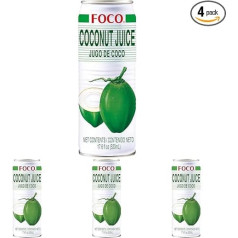 FOCO Coconut Juice Drink - 1 x 520ml (Pack of 4)