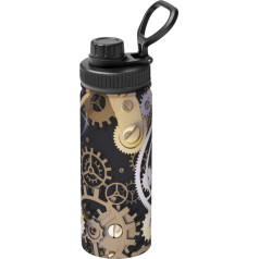 YFSGDLBN Steampunk Mechanische Zahnräder bedruckt, 530 ml, isolierter Wasserkocher