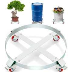 VEVOR Barrel Roller 250 L Transport Roller Carbon Steel Rolling Board Inner Diameter 607 mm Barrel Trolley with 4 Universal Wheels with Brakes Trolley Transport Trolley for Transporting Barrel up to