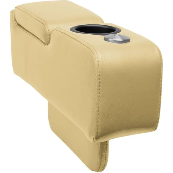 Zinea Mobile Armrest for Loveseat Leather Beige