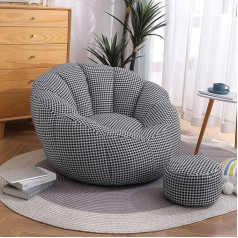 Csstone Bezu Bean Bag Lazy Sofa Bean Bag (Without Filling) for Gaming or Relaxing - Indoor and Outdoor Lounge Bean Bag for Children and Adults, Houndstooth